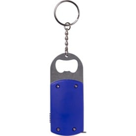Sleutelhanger - ABS en aluminium - 8 cm - flesopener, LED lampje en meetlint