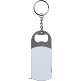 Sleutelhanger - ABS en aluminium - 8 cm - flesopener, LED lampje en meetlint