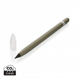 Aluminium inktloze pen met gum-Groen