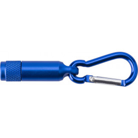 Aluminium mini-zaklamp met karabijnhaak-Koningsblauw