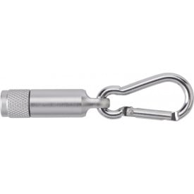 Aluminium mini-zaklamp met karabijnhaak-Zilver