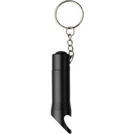 Aluminium zaklamp/flesopener-Zwart-Zonder opdruk