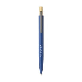 Alvar balpen - gerecycled aluminium - blauwe inkt - matte afwerking - bamboe drukknop
