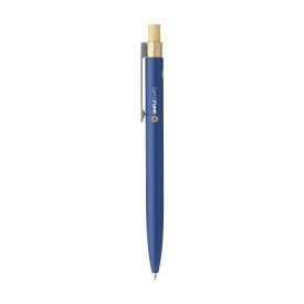 Alvar balpen - gerecycled aluminium - blauwe inkt - matte afwerking - bamboe drukknop
