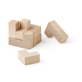 Amber puzzel - hout - verpakt in katoenen zakje