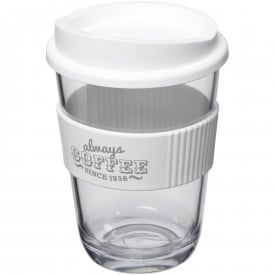Americano Cortado beker 300 ml - plastic - drukdeksel - siliconen grip