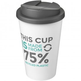 Americano® Eco 350 ml gerecyclede beker met spill-proof deksel-Grijs, wit