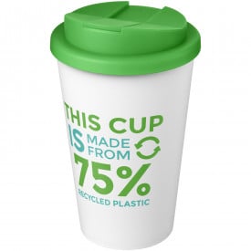 Americano® Eco 350 ml gerecyclede beker met spill-proof deksel-Groen, wit