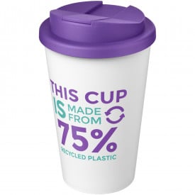 Americano® Eco 350 ml gerecyclede beker met spill-proof deksel-Paars, wit