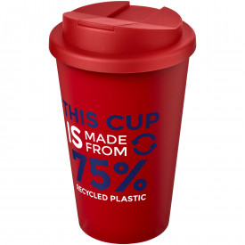 Americano® Eco 350 ml gerecyclede beker met spill-proof deksel-Rood