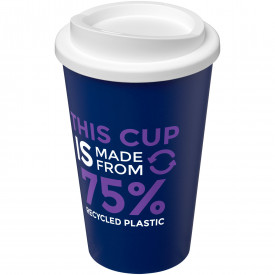 Americano Eco 350 ml gerecyclede drinkbeker-Blauw, wit