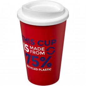 Americano Eco 350 ml gerecyclede drinkbeker-Rood, wit