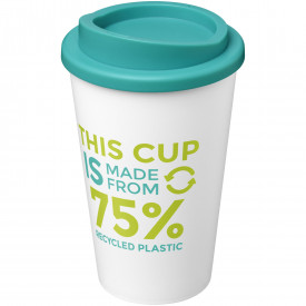 Americano Eco 350 ml gerecyclede drinkbeker-Wit, aqua blauw