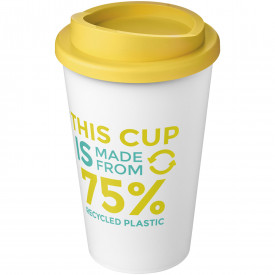 Americano Eco 350 ml gerecyclede drinkbeker-Wit, geel