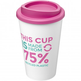 Americano Eco 350 ml gerecyclede drinkbeker-Wit, roze