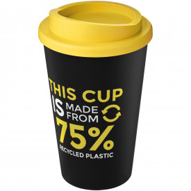 Americano Eco 350 ml gerecyclede drinkbeker-Zwart,geel