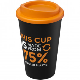 Americano Eco 350 ml gerecyclede drinkbeker-Zwart,oranje