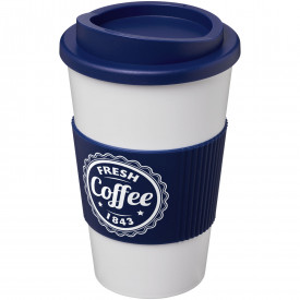 Americano® geïsoleerde beker van 350 ml met handgreep-Blauw, wit