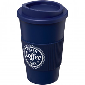 Americano® geïsoleerde beker van 350 ml met handgreep-Donkerblauw