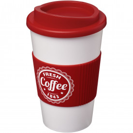 Americano® geïsoleerde beker van 350 ml met handgreep-Rood, wit