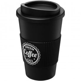 Americano® beker 350ml - PP - dubbelwandig - met schroefdeksel en siliconen sleeve