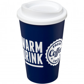 Americano® geïsoleerde beker van 350 ml-Wit, blauw