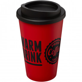 Americano® geïsoleerde beker van 350 ml-Zwart, rood