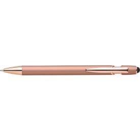 Anthony stylus balpen - aluminium - blauwe inkt - roségouden details