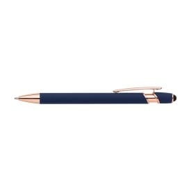 Anthony stylus balpen - aluminium - blauwe inkt - roségouden details