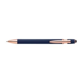 Anthony stylus balpen - aluminium - blauwe inkt - roségouden details