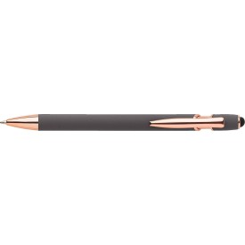 Anthony stylus balpen - aluminium - blauwe inkt - roségouden details-Grijs