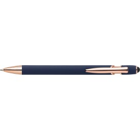 Anthony stylus balpen - aluminium - blauwe inkt - roségouden details-Navy