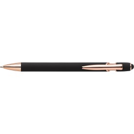 Anthony stylus balpen - aluminium - blauwe inkt - roségouden details-Zwart
