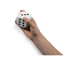 anti-stress bal - dobbelsteen - met cijfers - 5,4 cm - PU