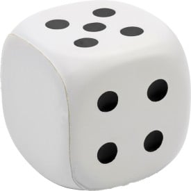 anti-stress bal - dobbelsteen - met cijfers - 5,4 cm - PU