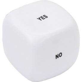 anti-stress bal - dobbelsteen - met tekst - 4,8 cm - PU