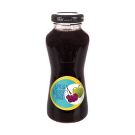 Flesje appel & vlierbessap - glas - 200ml - zwarte dop