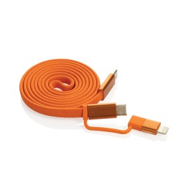 Arc Ultra-thin RCS recycled 60W 2 in 1 magnetische kabel-Oranje