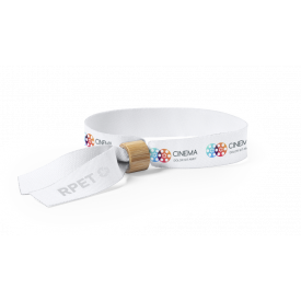 Broch armbandje - rPET polyester - 35 cm - bamboe veiligheidssluiting