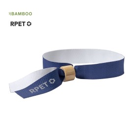 Broch armbandje - rPET polyester - 35 cm - bamboe veiligheidssluiting