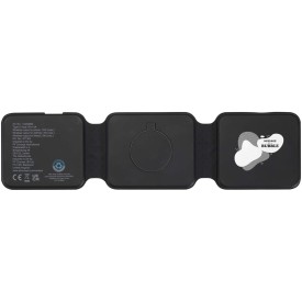 Armus 3-in-1 15W gerecycleerde plastic opvouwbare draadloze oplader-Zwart