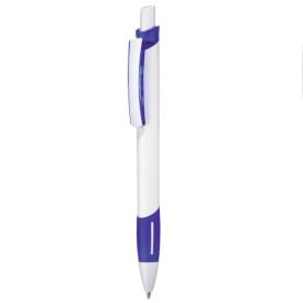 UMA Stripe balpen - kunststof - blauwe inkt - rubberen grip - drukknop