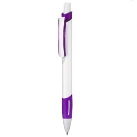 UMA Stripe balpen - kunststof - blauwe inkt - rubberen grip - drukknop