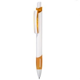 UMA Stripe balpen - kunststof - blauwe inkt - rubberen grip - drukknop