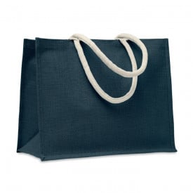 Aura boodschappentas 43 x 20 x 34 cm - jute/katoen - gelamineerde binnenzijde - korte hengsels