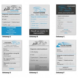 Auto onderhoudskaartjes-Wit
