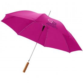 Automatische paraplu met metalen stok en houten handvat-Magenta