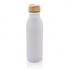 Avira Alcor RCS gerecycled RVS enkelwandige waterfles 600ML-Wit