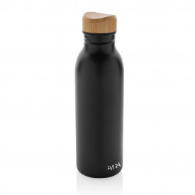 Avira Alcor RCS gerecycled RVS enkelwandige waterfles 600ML-Zwart