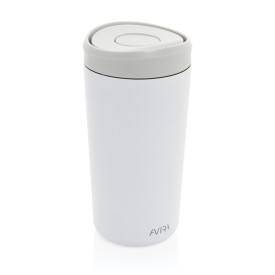 Avira Alix RCS recycled staal klik beker 400ML-Wit